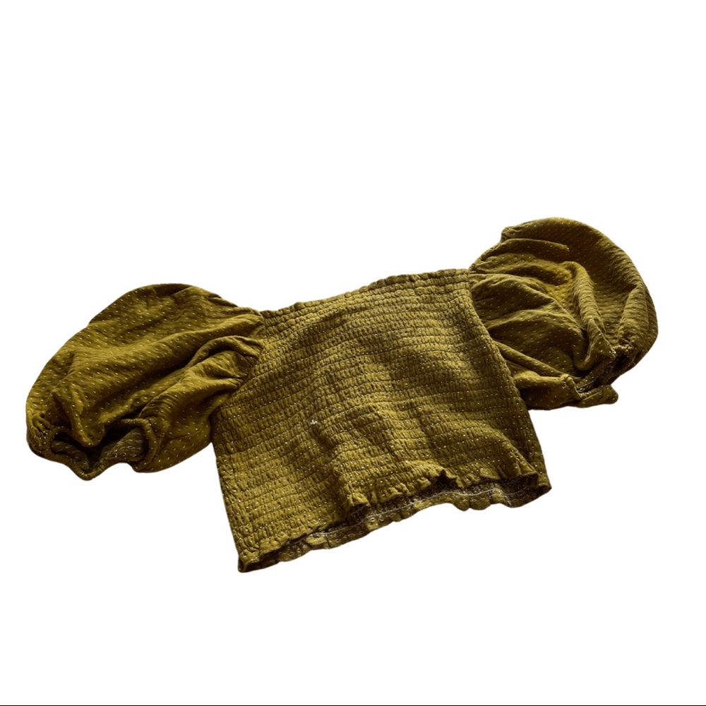 Olive Puff Sleeved Blouse
